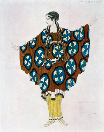 Kostým pro Dafnis a Chloe od Maurice Ravela (1875-1937) 1912 (akvarel) od Leon Bakst