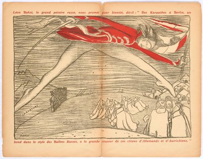 Z Karpat do Berlína, skok ve stylu ruských baletů..., c. 1915. od Leon Bakst