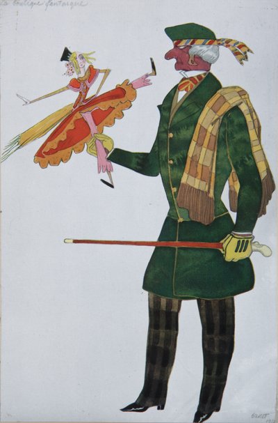 Angličan. Návrh kostýmů pro balet The Magic Toy Shop od G. Rossiniho, 1919 od Leon Bakst