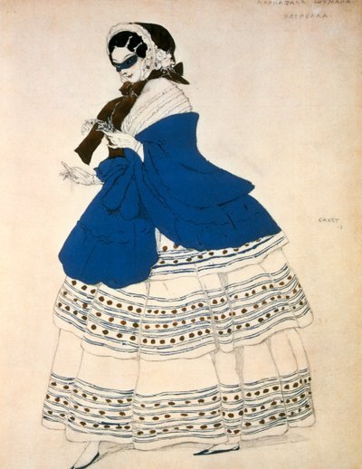 Estrella, návrh kostýmu pro balet Karneval, který složil Robert Schumann, 1919 od Leon Bakst