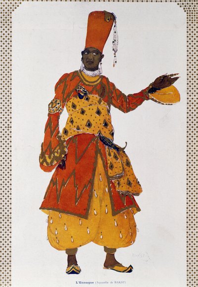 Eunuch, kostým pro balet Šeherezáda (akvarel) od Leon Bakst