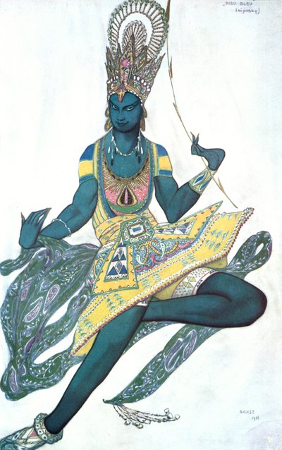 Le Dieu Bleu The Blue God, kostýmní návrh baletu, 1911 od Leon Bakst