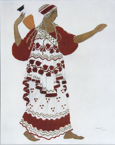 Nymfa. Návrh kostýmů pro balet Faunovo odpoledne C. Debussyho, 1912 od Leon Bakst