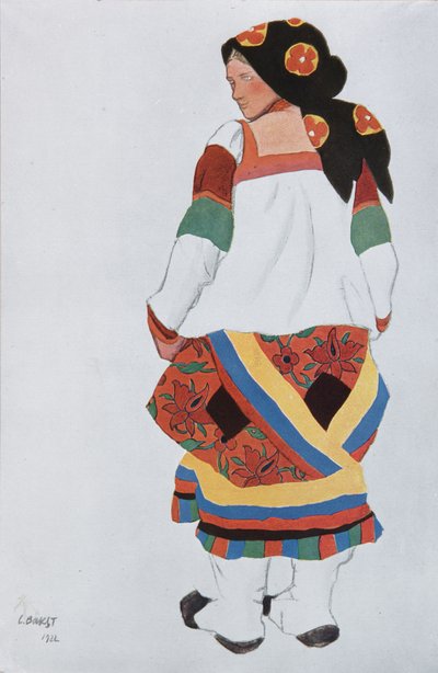 Selka. Návrh kostýmů pro Vaudeville Old Moscow v Théâtre Femina v Paříži, 1922 od Leon Bakst