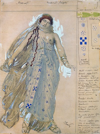 Phaedra. Návrh kostýmů pro drama Hippolytus od Euripida, 1902 od Leon Bakst