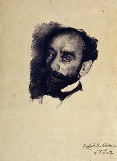 Portrét umělce Isaaca Levitana od Leon Bakst