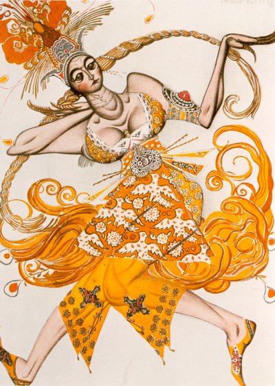 Pták Ohnivák, kostým pro Pták Ohnivák, balet Igora Stravinského, 1910 od Leon Bakst