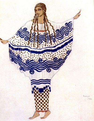 Odpoledne fauny Claude Debussy, kostým Léon Bakst od Leon Bakst