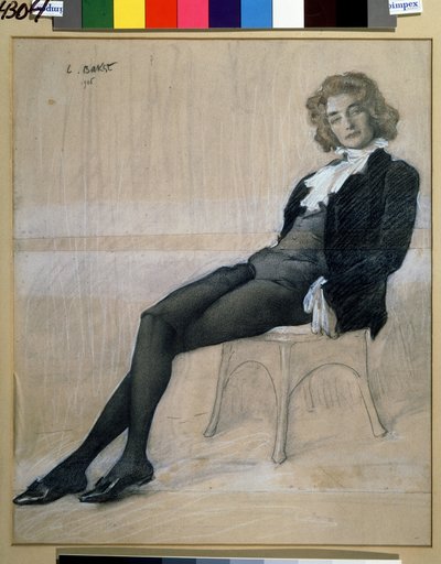 portrét spisovatelky Zinaidy Gippius (1869-1945). (křída a sangvinik) od Leon Bakst