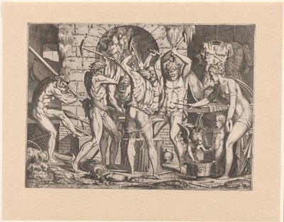 Venuše v de smidse van Vulcanus od Leon Davent