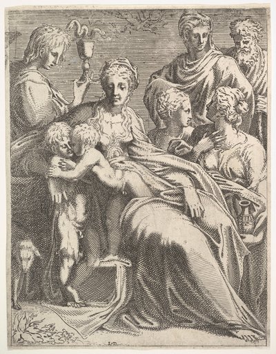 Panna a dítě se svatými, ca. 1550-56. od Leon Davent