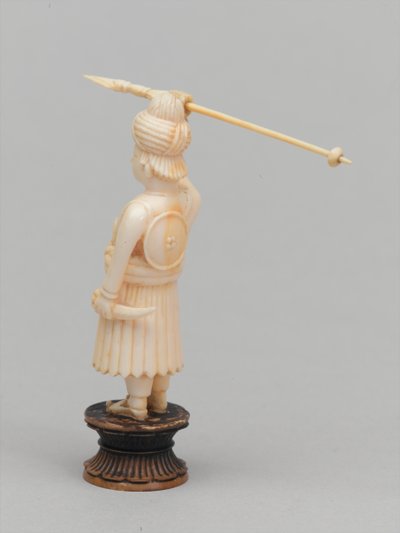 Černý pěšec, šachová figurka, Indie, cca 1820 od Leon Hornecker