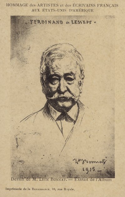 Ferdinand de Lesseps (1805-1894), francouzský podnikatel a stavitel kanálů od Leon Joseph Florentin Bonnat