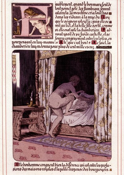 Ilustrace románu Honore de Balzaca „La Mye du Roy“ od Leona Lebeguea (1863-1944) od Leon Lebegue