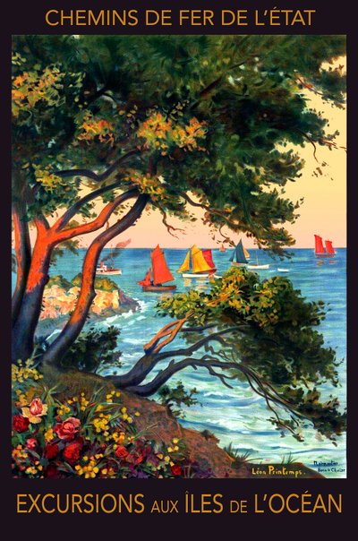 Výlety na ostrovy Atlantského oceánu, Noirmoutier, počátek 20. století (plakát) od Leon Printemps