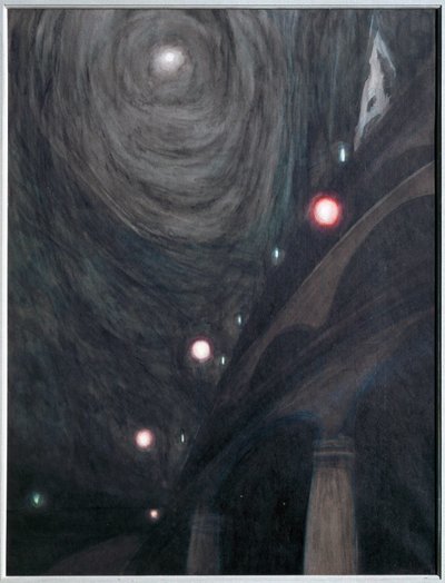 Clair de Lune et Lumieres. Kvaš na papíře ... (kvaš na papíře) od Leon Spilliaert