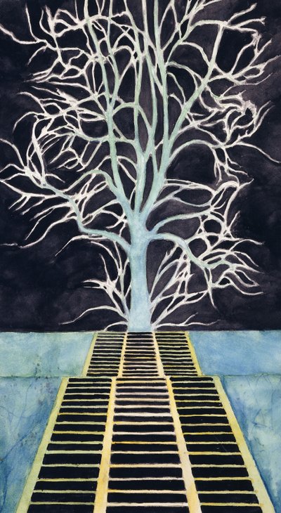 The Tree at the End of the Staircase - De boom boven aan de trap od Leon Spilliaert