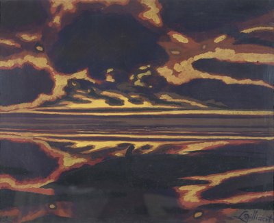 Krajina se zapadajícím sluncem od Leon Spilliaert