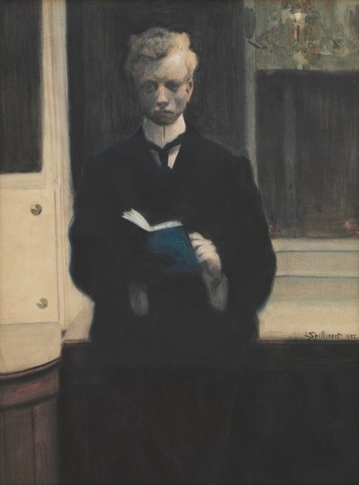 Autoportrét s modrým skicářem od Leon Spilliaert
