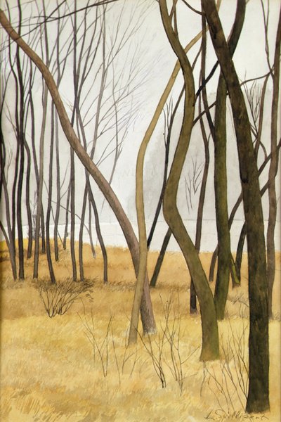 Stromy (akvarel a tužka na papíře) od Leon Spilliaert