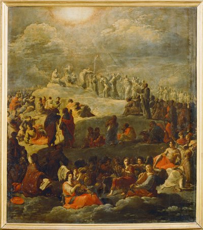 Klanění svatého Kříže (malba na mědi) od Leonaert Bramer