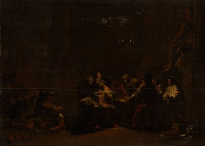 Pašur bijící Jeremiáše v chrámu, asi 1648 (olej na desce) od Leonaert Bramer