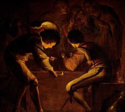Popírání svatého Petra od Leonaert Bramer