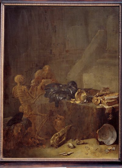 Vanitas (malba na dubovém dřevě) od Leonaert Bramer