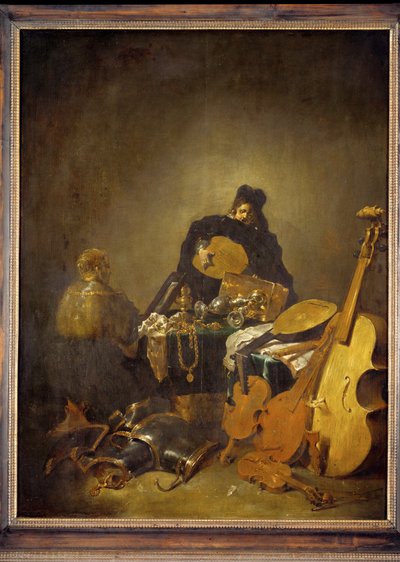 Vanitas (malba na dubovém dřevě) od Leonaert Bramer