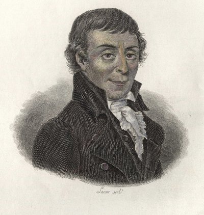 Portrét abbého Gaultiera (1746-1818), profesora a metodika francouzského všeobecného vzdělávání. V ""Portréty užitečných mužů"" od Leonard Gaultier