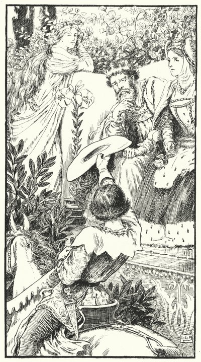 Tady přichází chtivý wooer (rytina) od Leonard Leslie Brooke