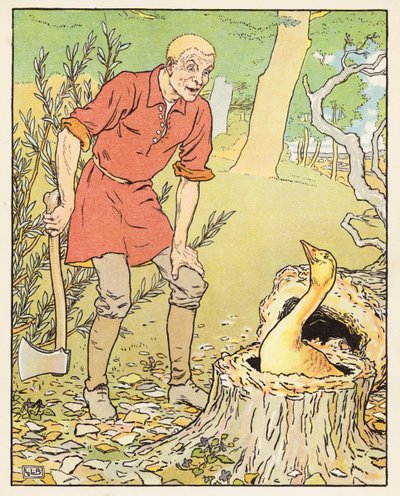 Zlatá husa (barevná litografie) od Leonard Leslie Brooke