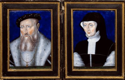 Portrét Clauda de Lorraine (1496-1550), vévody z Guise a Antoinetty Bourbonské Vendome (1494-1583), jeho manželky Enamel maloval Leonard Limosin (1505-1577) 1550 cca. Slunce. 0,25x0,2 m Ecouen, Musee national de la renaissance od Leonard Limosin