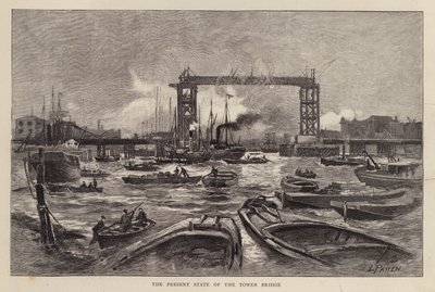 Tower Bridge ve výstavbě, Londýn od Leonard Patten