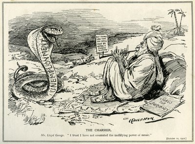 Lloyd George okouzlující hada nezaměstnanosti, 1921 od Leonard Raven Hill