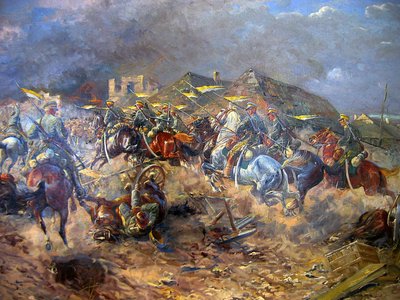 Útok polských Uhlanů na bolševiky u Sloutska 1919, 1920 od Leonard Winterowski