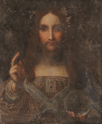Salvator Mundi (olej na plátně) od Leonardo da (after) Vinci