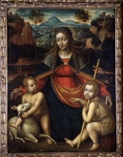 The Virgin - Škola Leonarda da Vinci, Muzeum Menton od Leonardo da (school of) Vinci