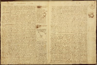 Stránka z Codexu Leicester, 1508-12 (sépiový inkoust na lněném papíře) od Leonardo da Vinci