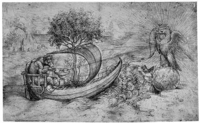 Alegorie s vlkem a orlem, c1516 1954. od Leonardo da Vinci