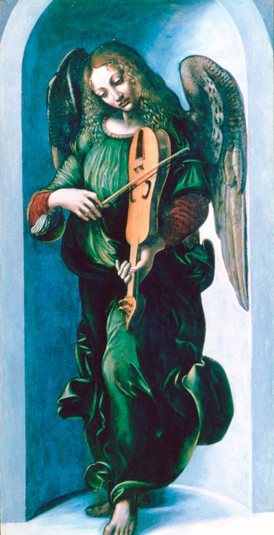 Anděl v zeleném s Vielle, c1500 od Leonardo da Vinci