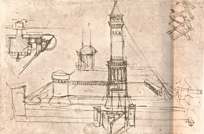 Architektura pro hrady, c1472-c1519 1883 od Leonardo da Vinci