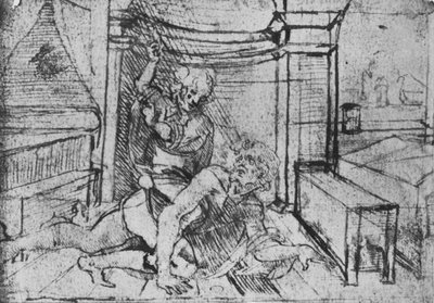 Aristoteles a Phyllis, c1480 1945 od Leonardo da Vinci