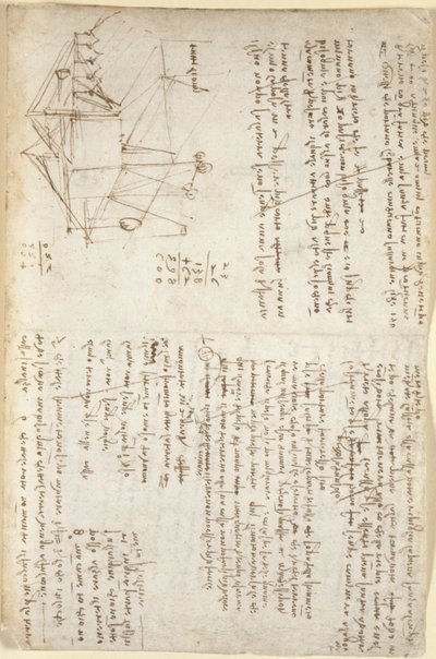 Arundel 263, f.127, Poznámky a schematický náčrt mechanického bagru v perspektivě (stranou), c.1503-5 (pero & inkoust na papíře) od Leonardo da Vinci