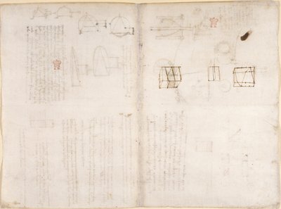 Arundel 263, f.130v, f.133 Prázdná stránka s diagramy, z 