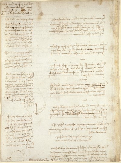 Arundel 263, f.151v, Poznámky a hrubé diagramy z 