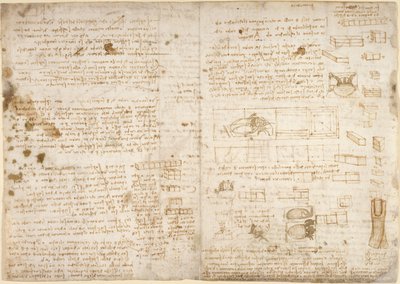 Arundel 263, f.223 Poznámky, diagramy a náčrtky z 