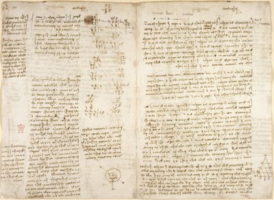Arundel 263, f.279v f.280, Poznámky, matematické výpočty a diagram s názvem 