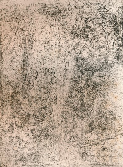 Kresba uhlem, představující potopu, z Královské knihovny, hrad Windsor, 1883 od Leonardo da Vinci