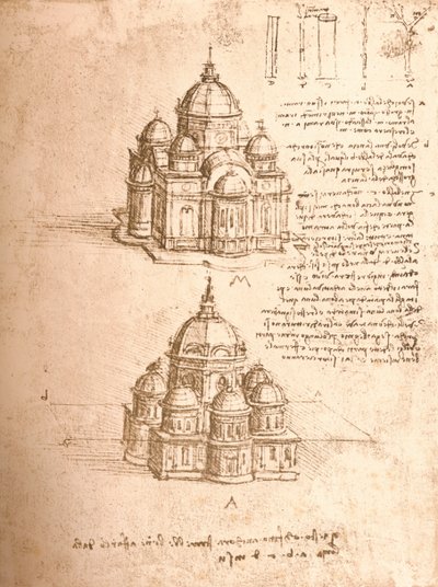 Kresba kostelů, c1472-c1519 1883 od Leonardo da Vinci